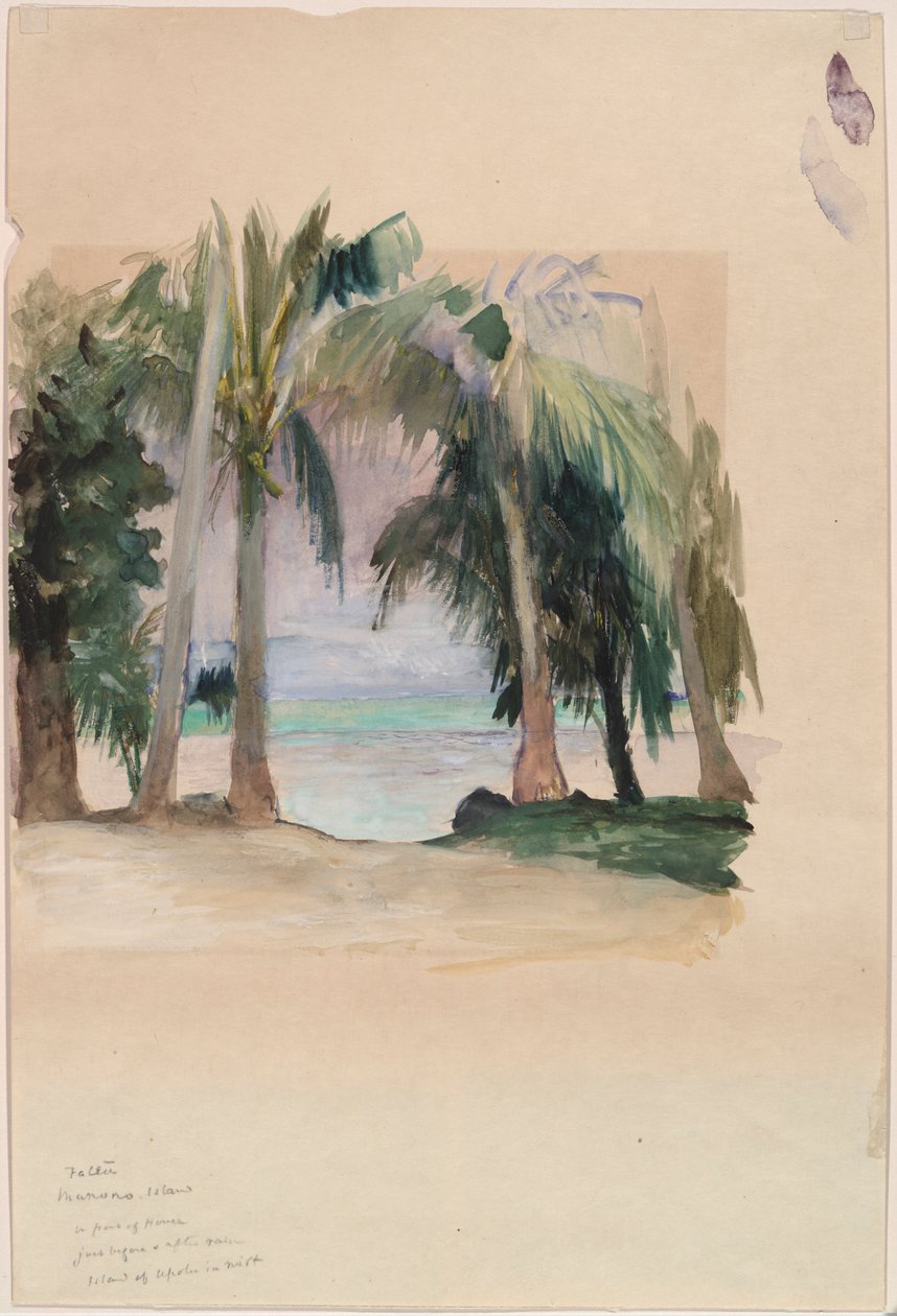 Pálmák a tenger mellett alkotó: John La Farge