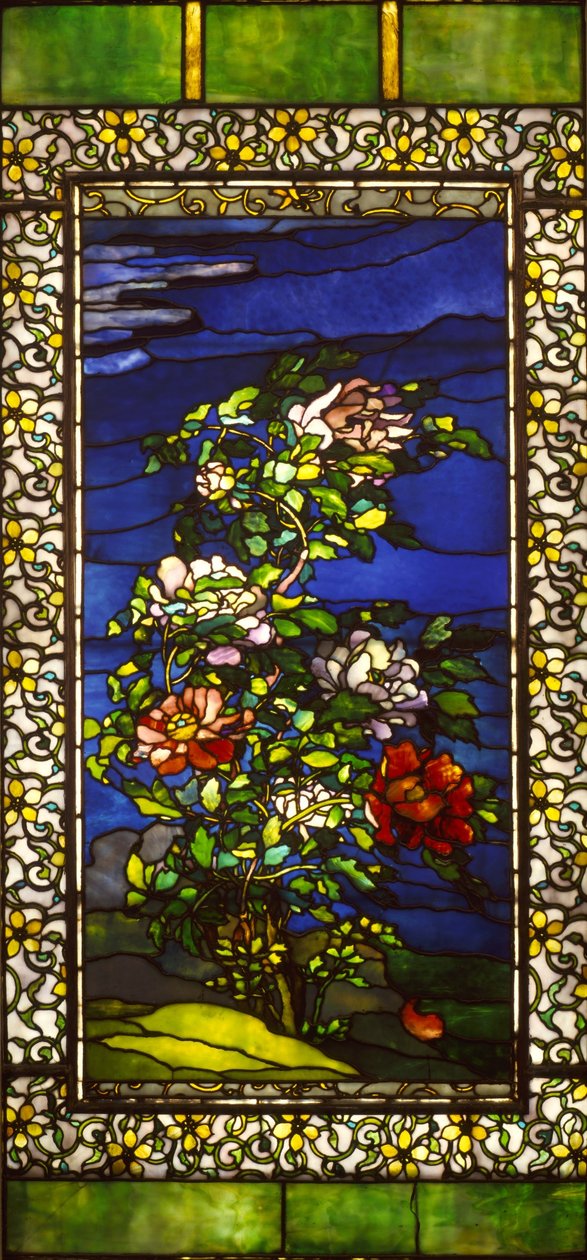 Bazsarózsák a szélben Kakemono határokkal alkotó: John La Farge