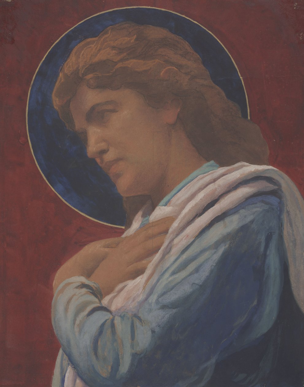 Egy szent (pasztell és akvarell papíron) alkotó: John La Farge or Lafarge