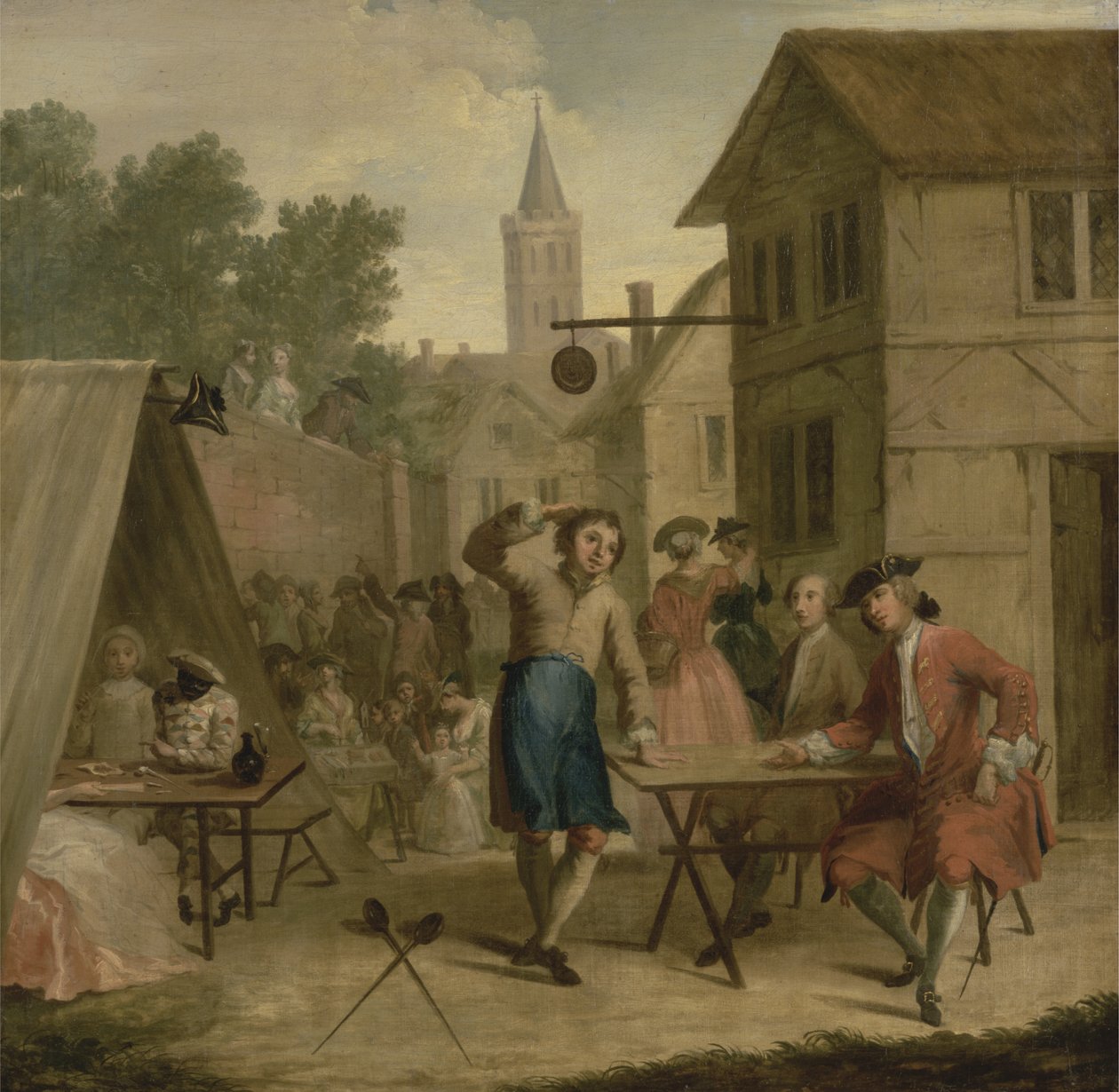 Főzőlap sört árulnak a Wake-nél, 1725 körül (olaj, vászon) alkotó: John Laguerre