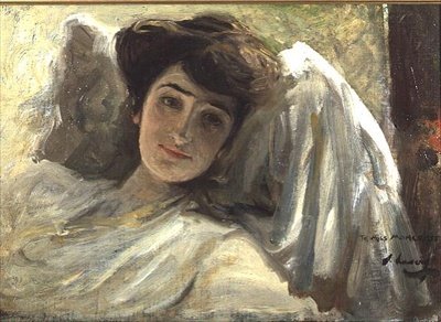 A Long Lady at Rest (olaj, tábla) alkotó: John Lavery
