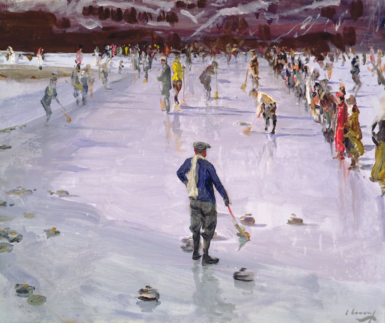 Curling Wengenben (olaj, vászon) alkotó: John Lavery
