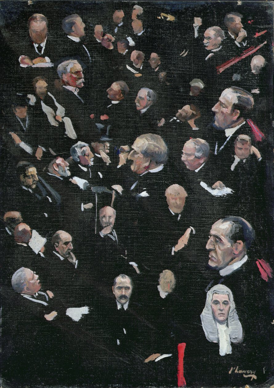 Tanulmányok a Lordok Házában, Morley vikomt áthelyezi a címet, 1921. december 14. alkotó: John Lavery