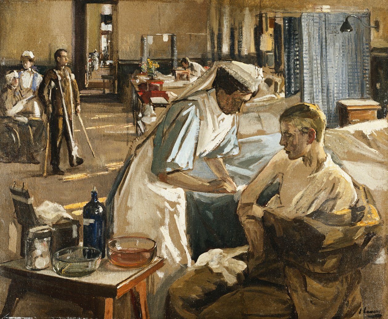 Az első sebesültek, a londoni kórház alkotó: John Lavery