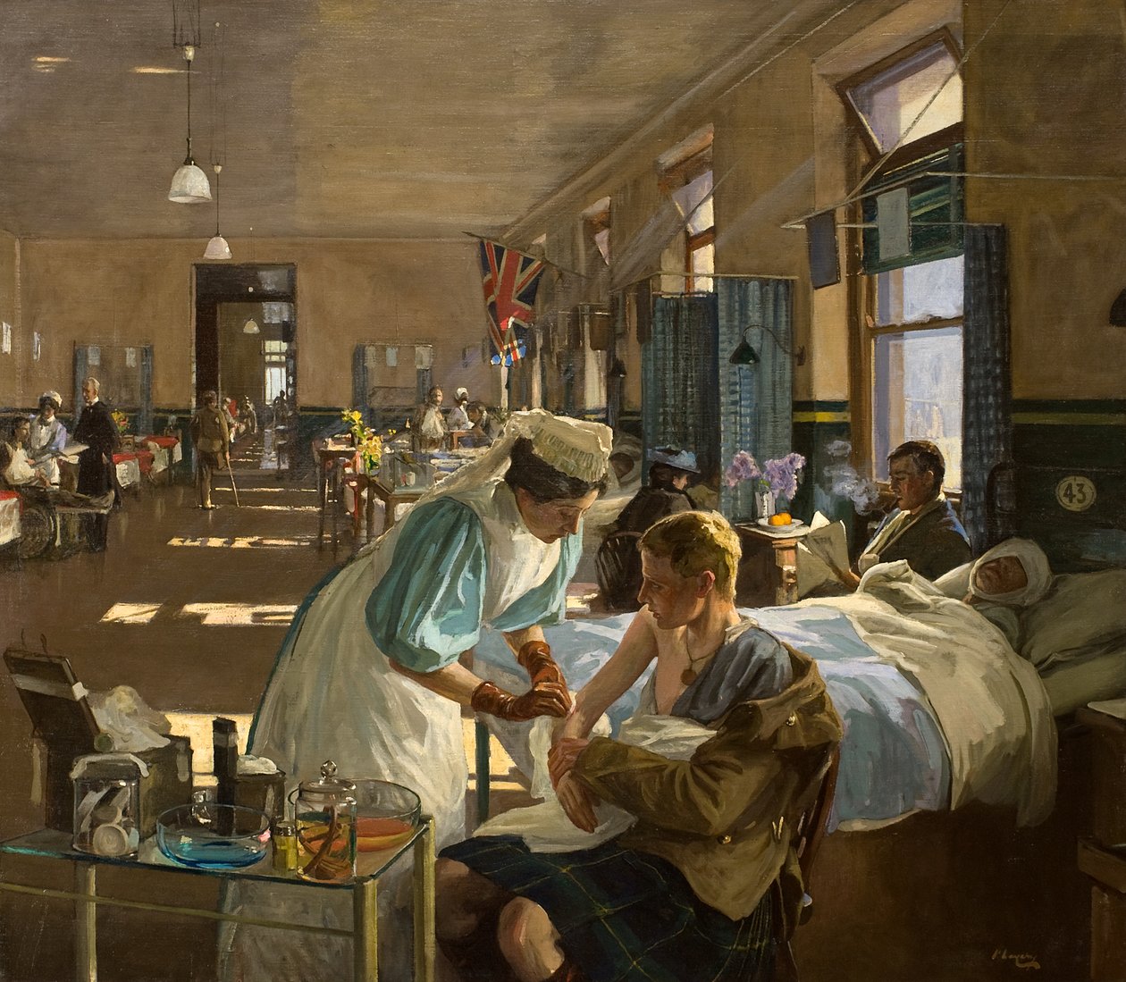 Az első sebesült a londoni kórházban, 1914. augusztus alkotó: John Lavery