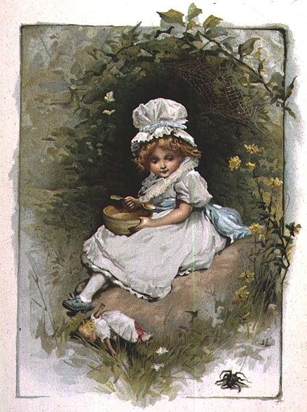 Little Miss Muffet, egy illusztrált gyermekverseskötetből alkotó: John Lawson
