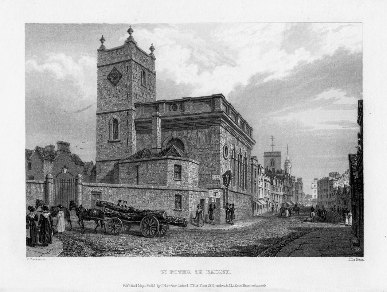 Szent Péter le Bailey-templom, Oxford, 1835. alkotó: John Le Keux