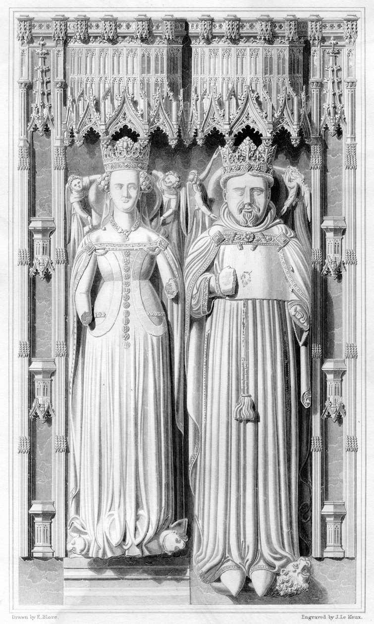 IV. Henrik és Navarrai Johanna királynő képmása a canterburyi katedrálisban, 1826 alkotó: John Le Keux