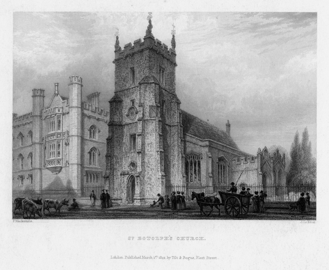 St Botolphs Church, Boston, Lincolnshire, 1842. alkotó: John Le Keux