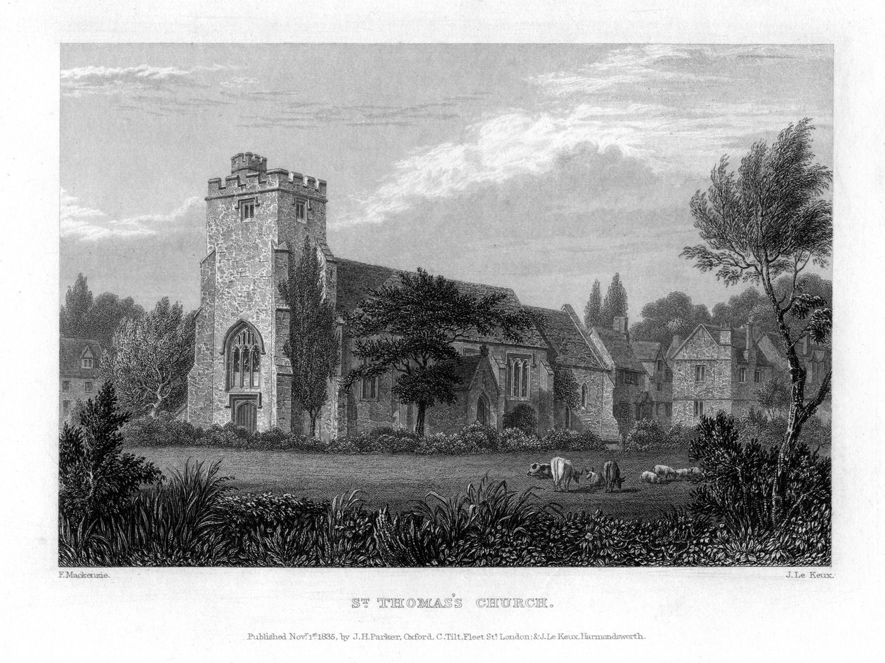Szent Tamás-templom, Oxford, 1835. alkotó: John Le Keux