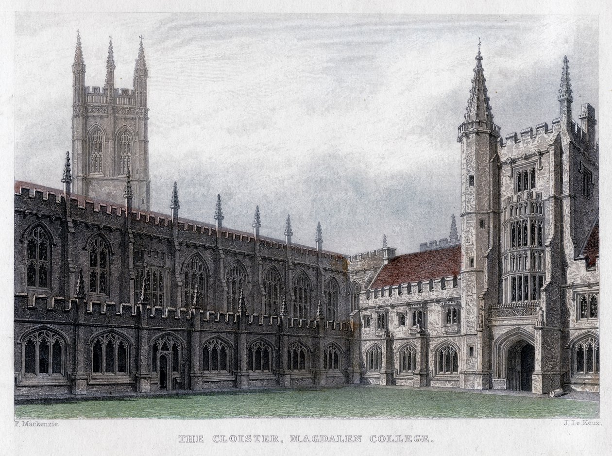 The Cloister, Magdalen College, Oxford University, 19. század. alkotó: John Le Keux