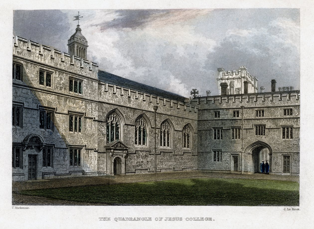 A Jézus négyszöge College, Oxford University, 1830-as évek. alkotó: John Le Keux