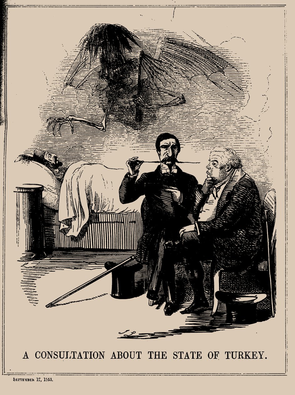 Konzultáció Törökország államáról. Punch, 1853. szeptember 17., 1853. alkotó: John Leech