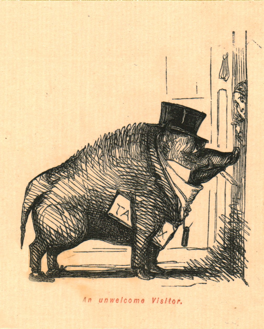 Egy kéretlen látogató, 1897. alkotó: John Leech