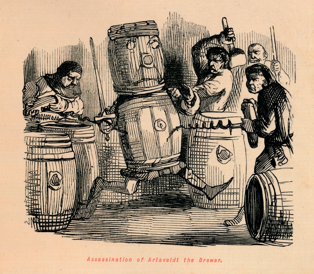 Sörfőző Artaveldt meggyilkolása, 1860, 1860 c alkotó: John Leech