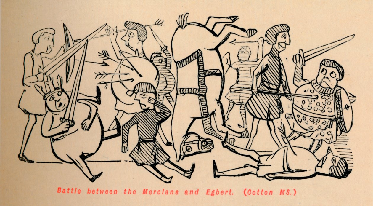 Csata Merciusok és Egbert között, 1860, 1860 alkotó: John Leech