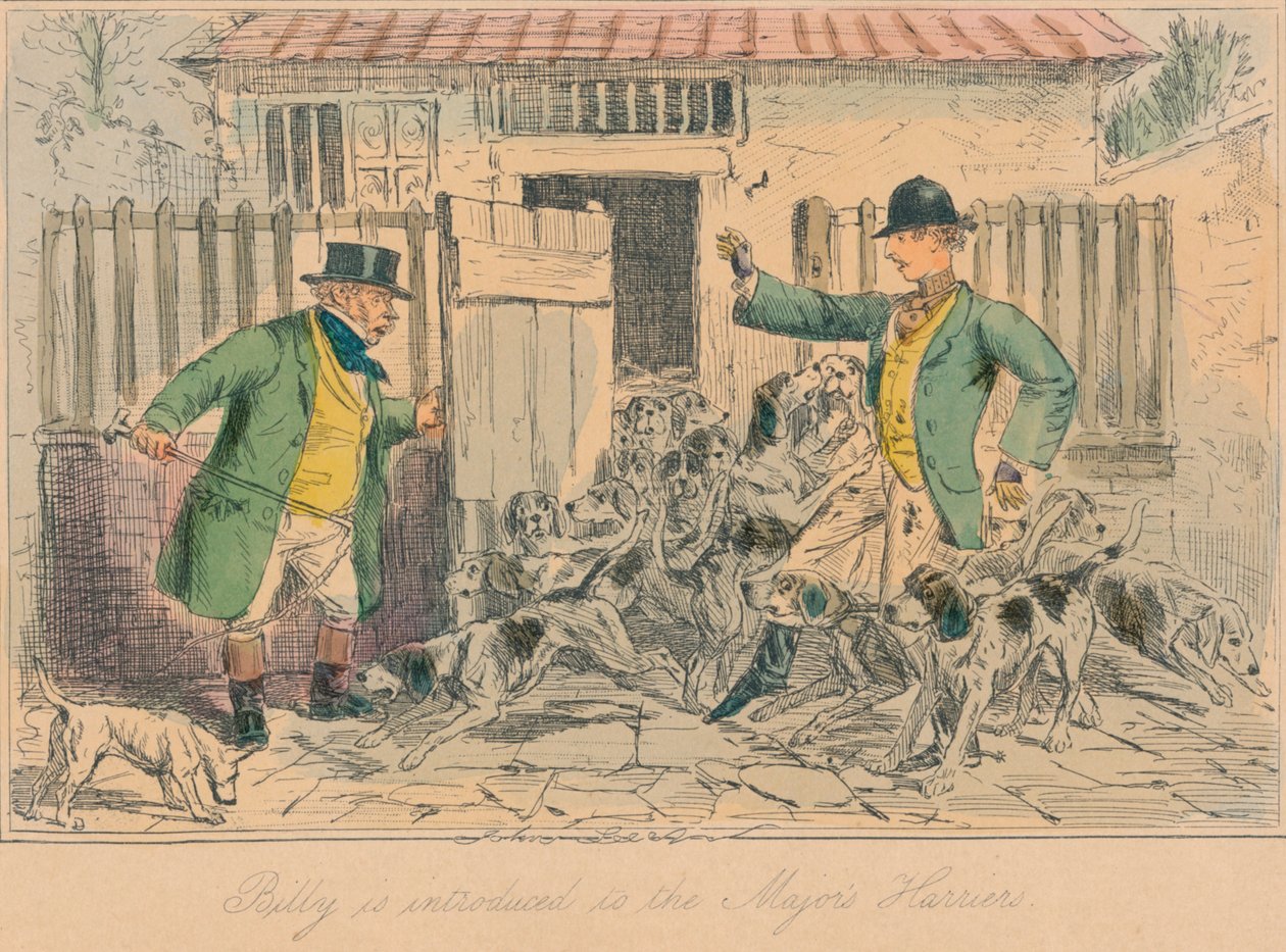 Billyt bemutatják a Majors Harriersnek, 1858 alkotó: John Leech