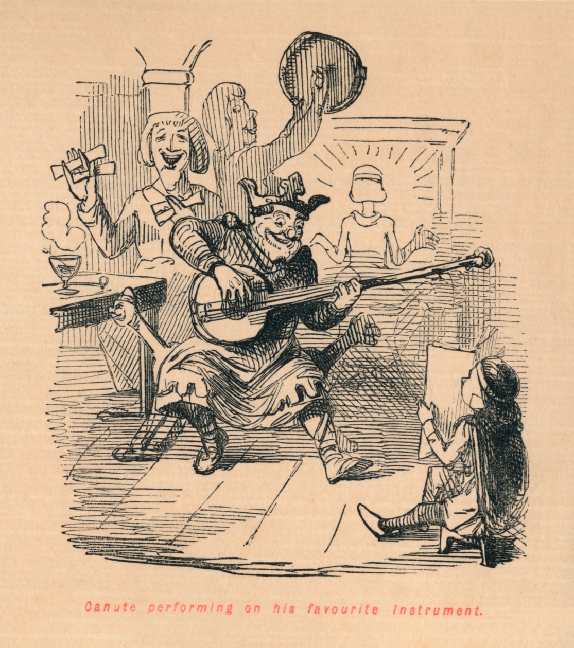 Kánuta kedvenc hangszerén, c1860, c1860 alkotó: John Leech