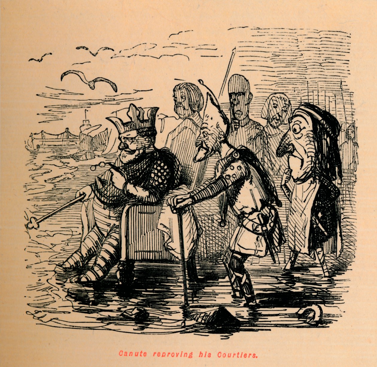 Kánute udvaroncainak megrovása, c1860, c1860 alkotó: John Leech