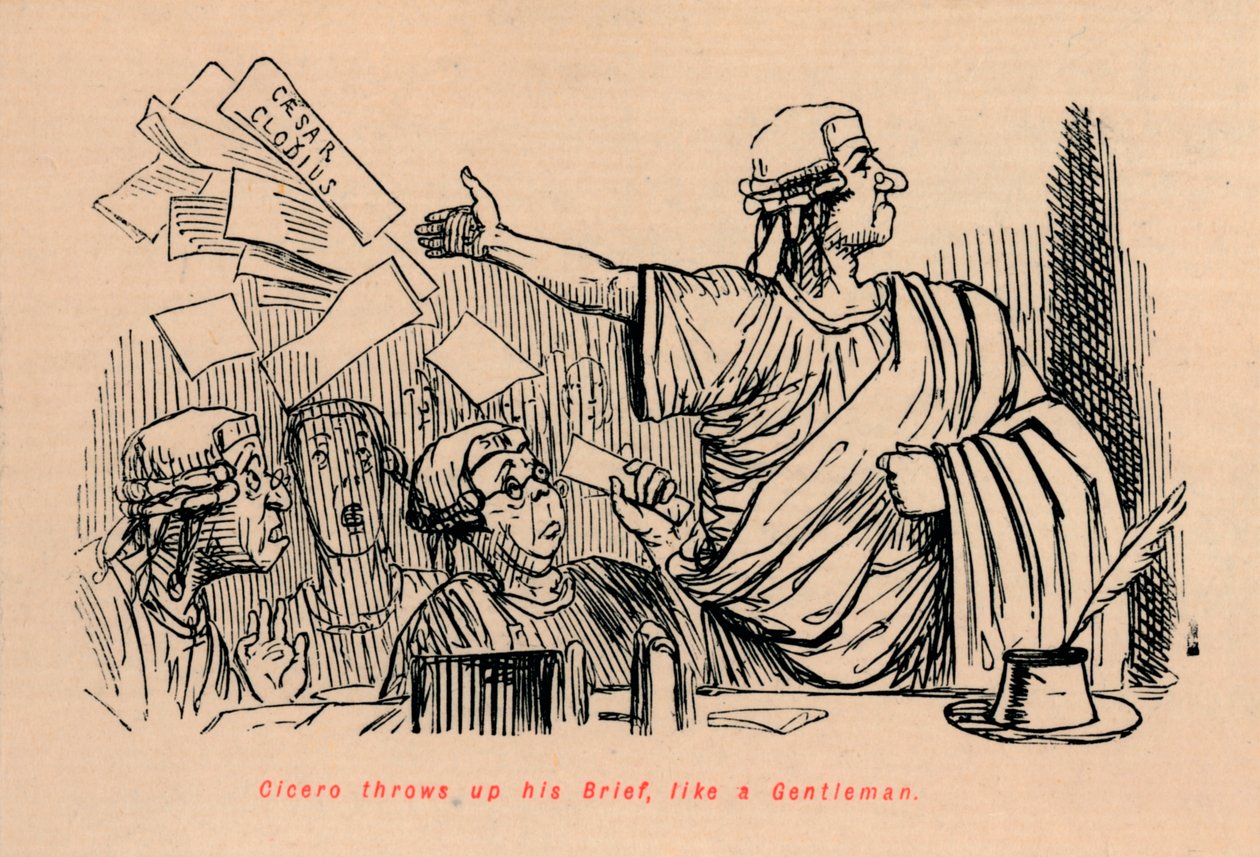 Cicero feldobja a nadrágját, mint egy úriember, 1852 alkotó: John Leech