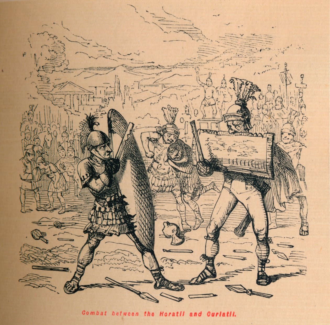 Harat a Horatii és Curiatii között, 1852 alkotó: John Leech