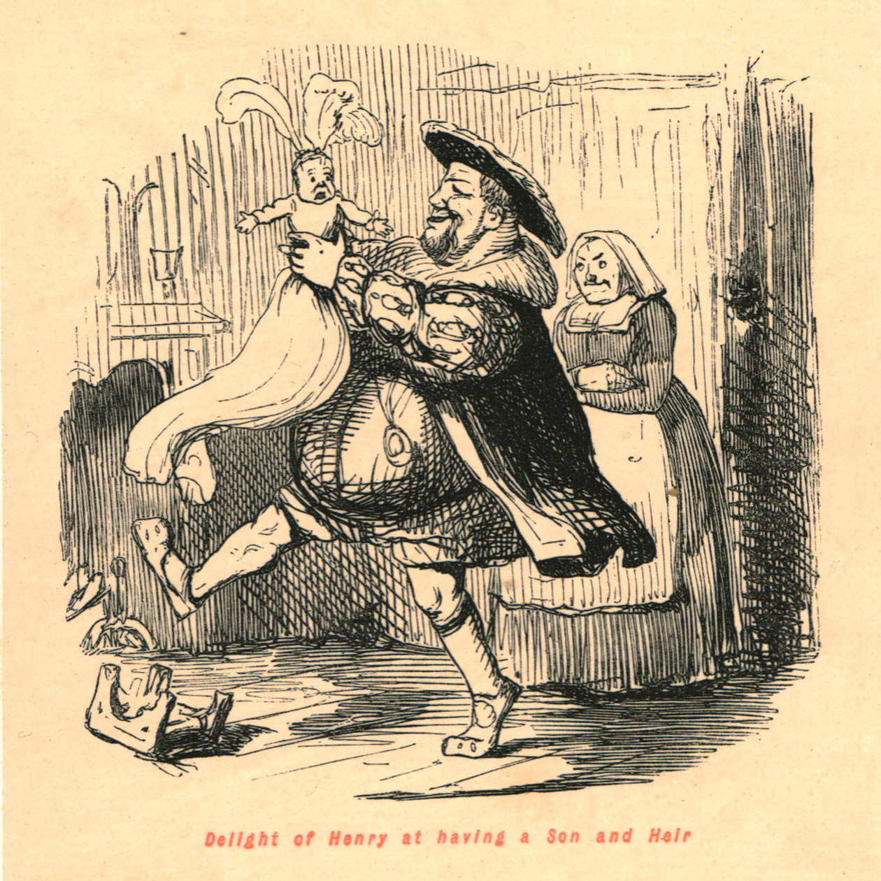 Henry öröme, hogy fia és örököse van, 1897. alkotó: John Leech