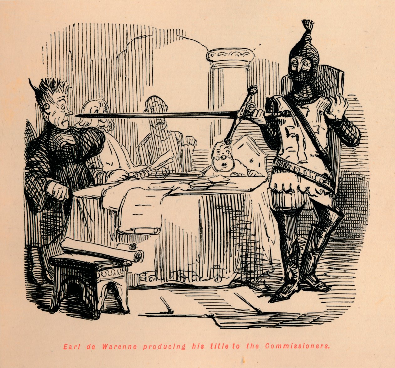 Earl de Warenne megadja a címét a biztosoknak, c1860, c1860 alkotó: John Leech