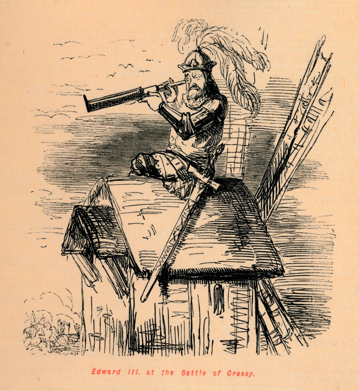 III. Edward a Cressy-i csatában, 1860, 1860 c alkotó: John Leech