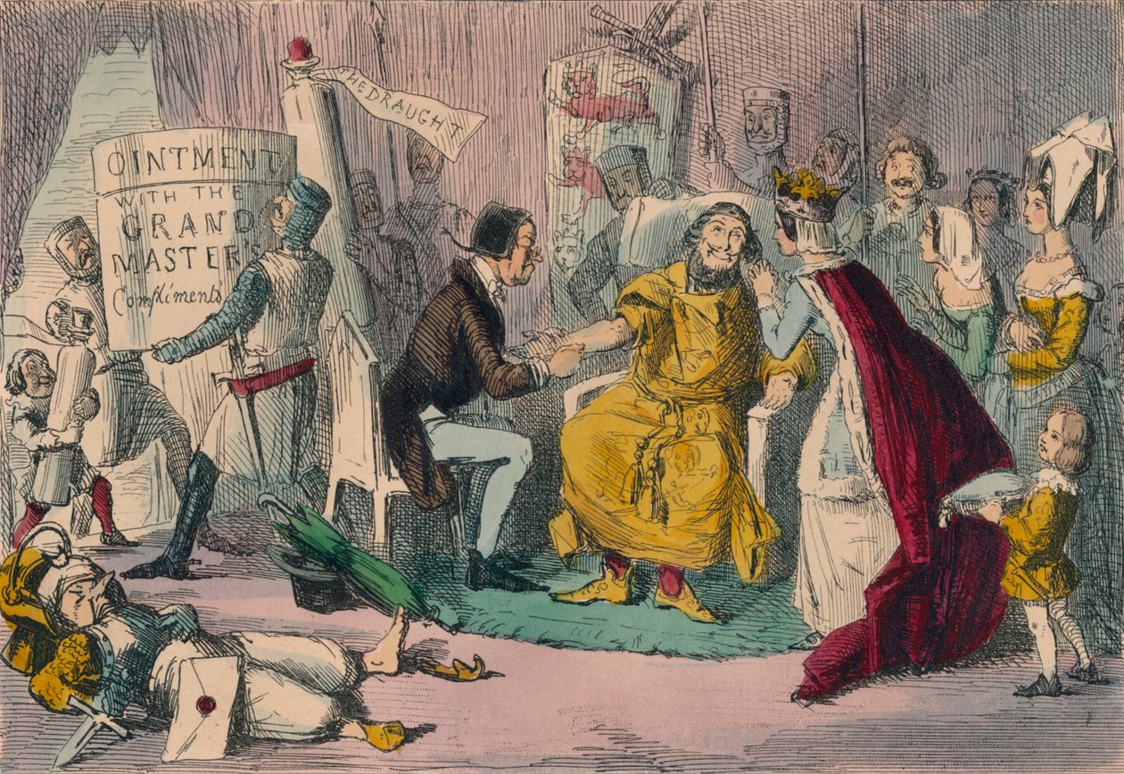 Edwards Arm orvosi tanácsadói kezében, 1850 alkotó: John Leech