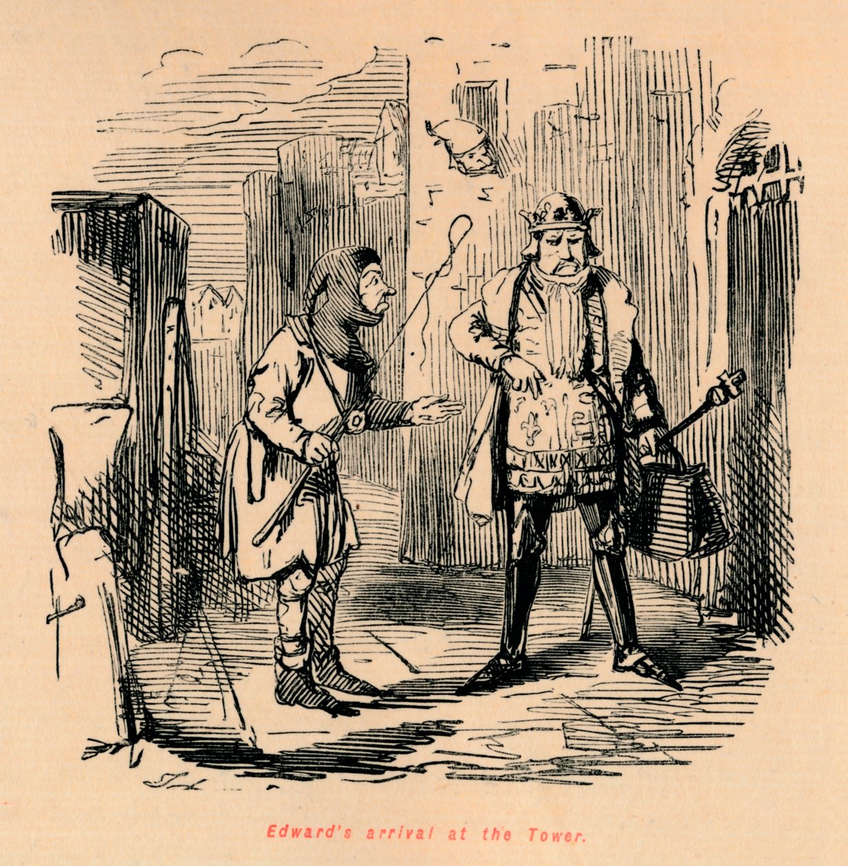 Edwards érkezése a toronyhoz, 1860, 1860 c alkotó: John Leech