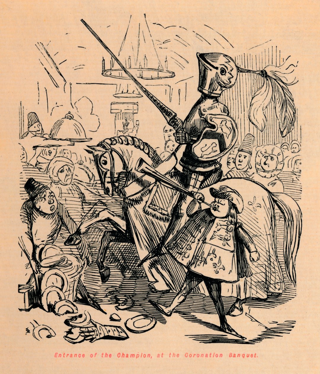 A bajnok bejárata a koronázási banketten, c1860, c1860 alkotó: John Leech