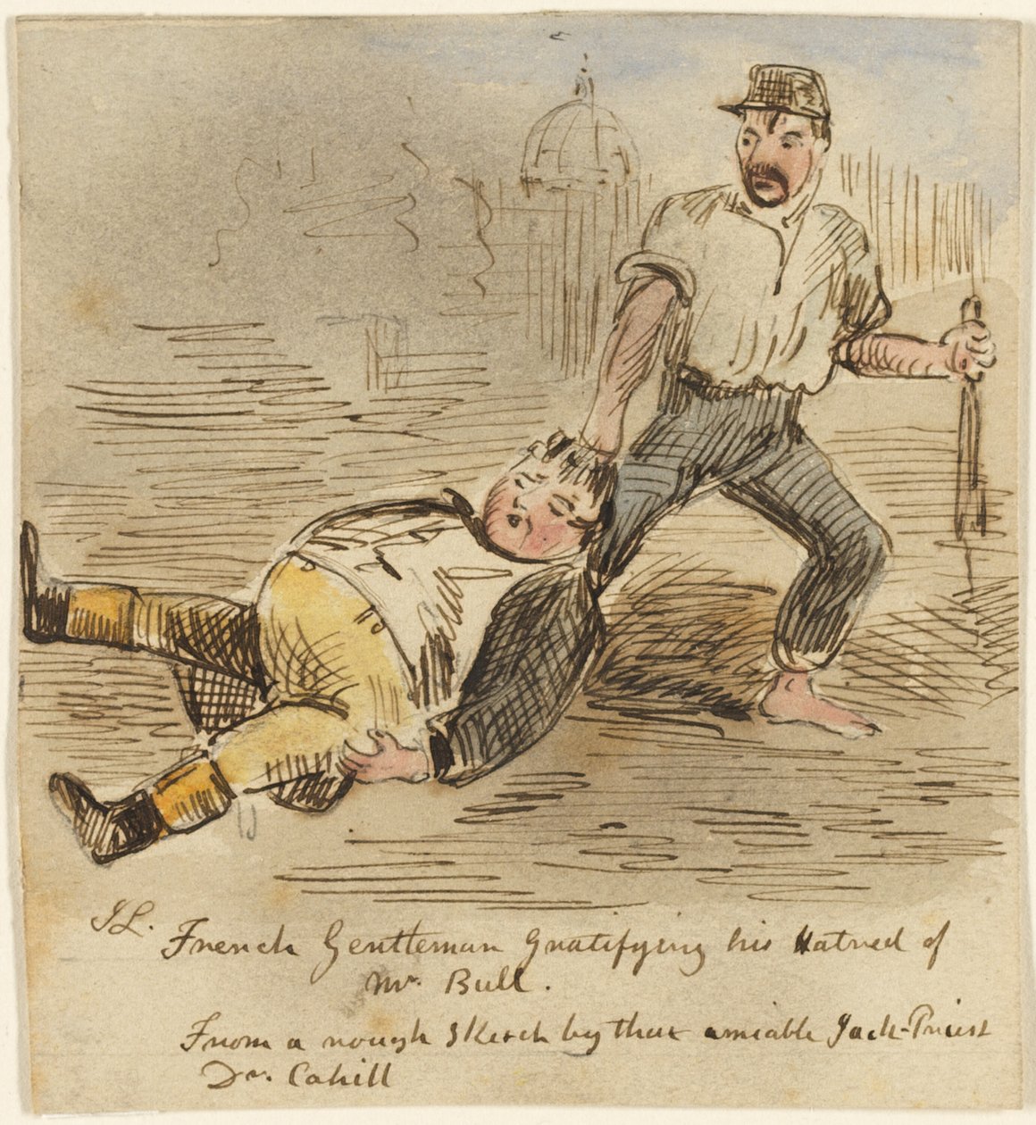 Francia úriember, aki kielégíti Mr. Bull iránti gyűlöletét alkotó: John Leech