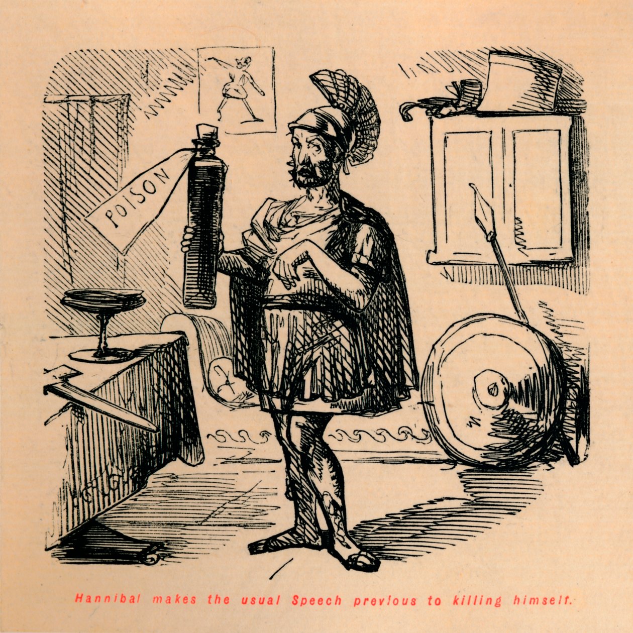 Hannibal a szokásos beszédet mondja az öngyilkosság előtt, 1852-ben alkotó: John Leech