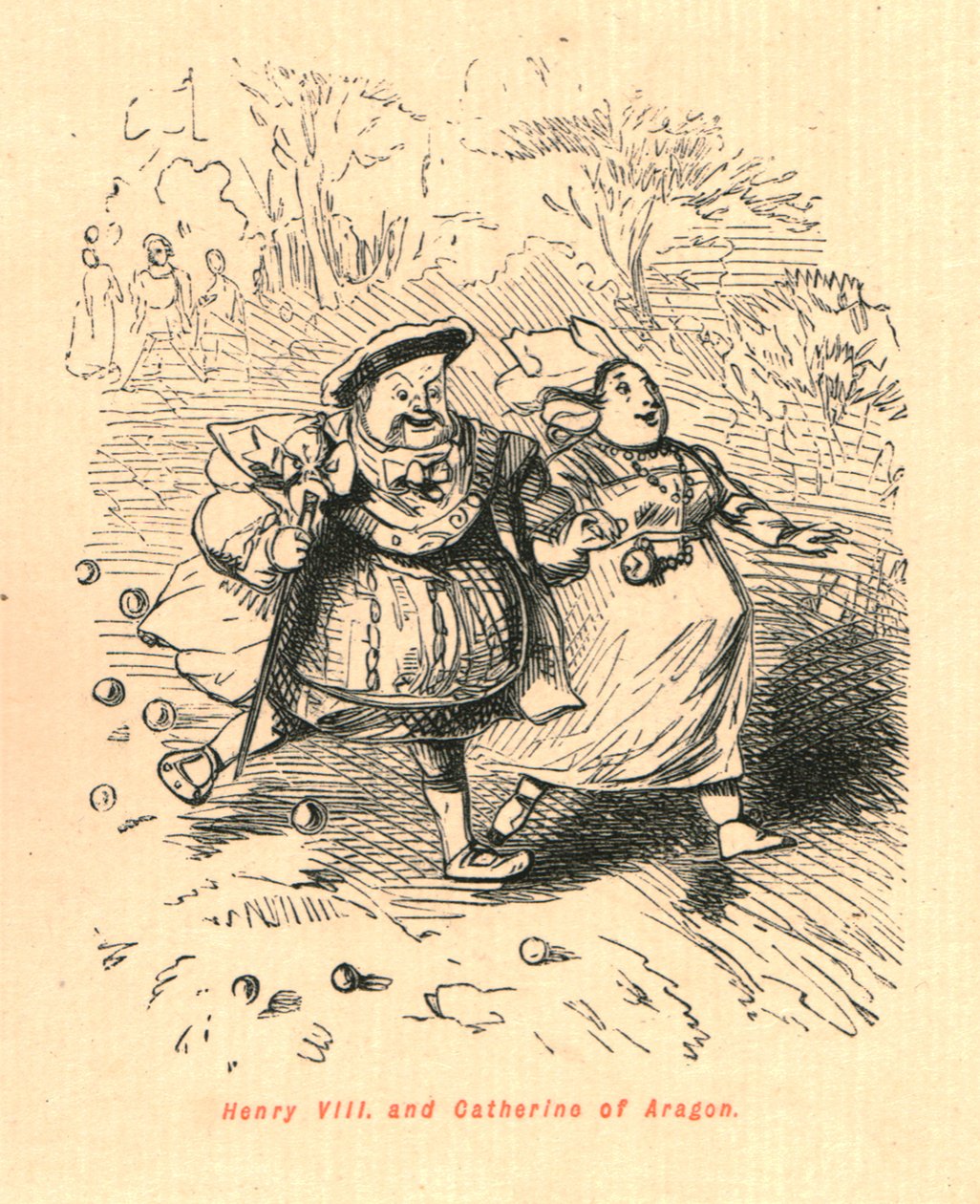 Henrik VIII. és Aragóniai Katalin, 1897. alkotó: John Leech