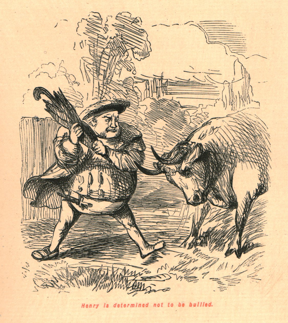 Henry elhatározta, hogy nem zaklatja, 1897. alkotó: John Leech