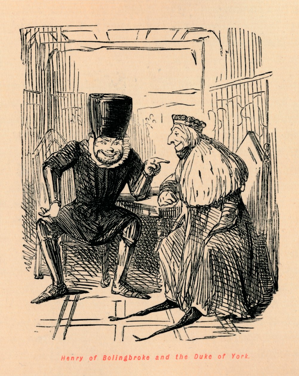 Bolingbroke-i Henrik és York hercege, 1860, 1860 körül alkotó: John Leech