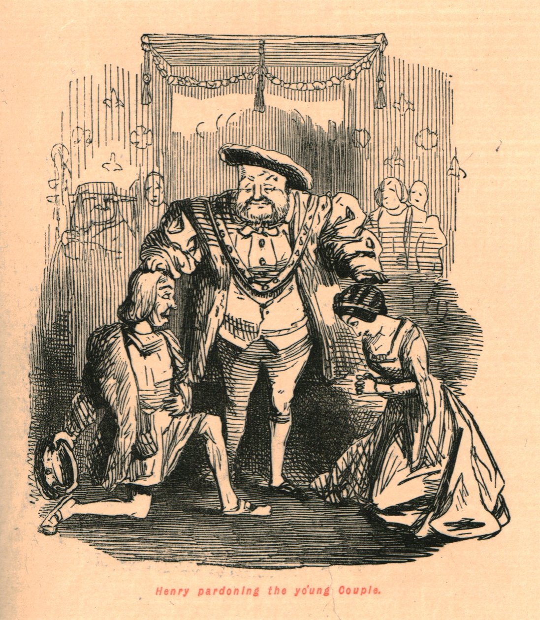 Henry megkegyelmez a fiatal párnak, 1897. alkotó: John Leech