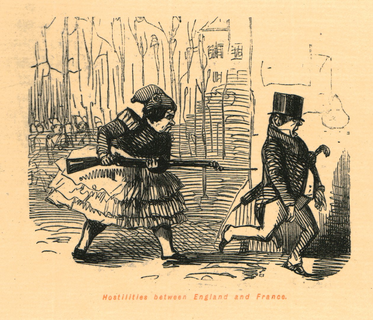 Ellenségeskedés Anglia és Franciaország között, 1897. alkotó: John Leech