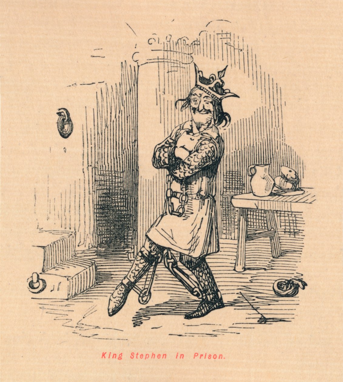 István király a börtönben, c1860, c1860 alkotó: John Leech