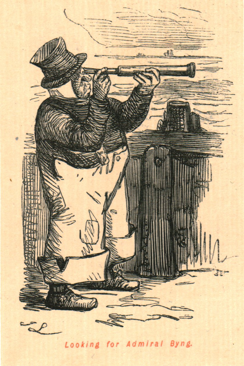 Byng admirálist keresik, 1897. alkotó: John Leech