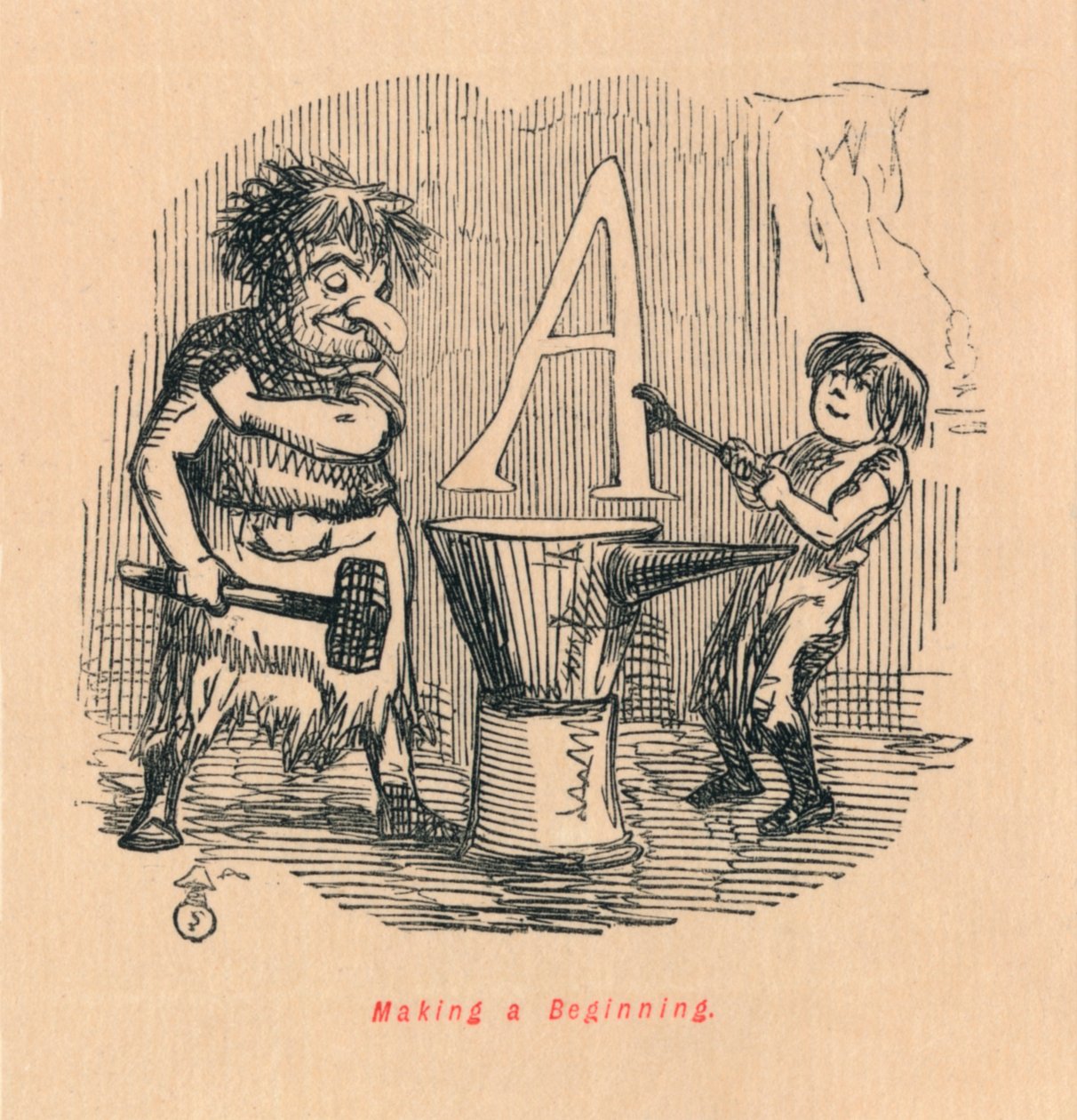Kezdetet csinálni, c1860, 1860 alkotó: John Leech