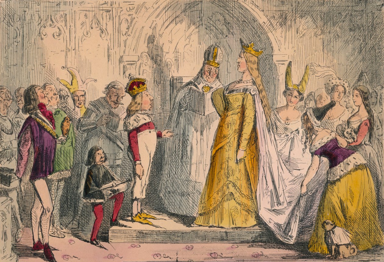 Hatodik Henrik és Anjou Margit házassága, 1850 alkotó: John Leech