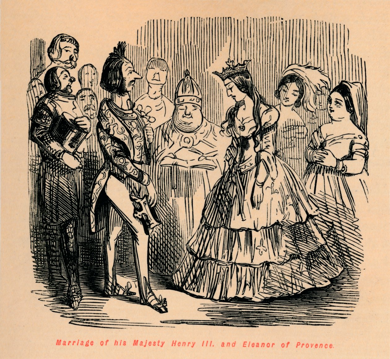 Henrik őfelsége és Provence-i Eleanor házassága, c1860, c186 alkotó: John Leech