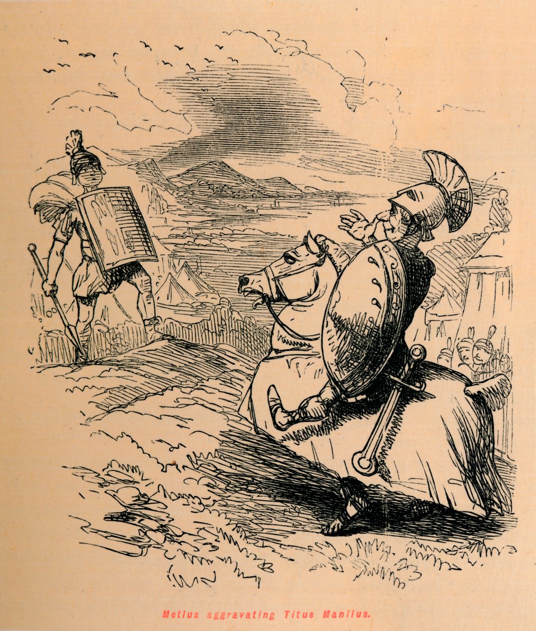 Metius súlyosbítja Titus Manliust, 1852 alkotó: John Leech