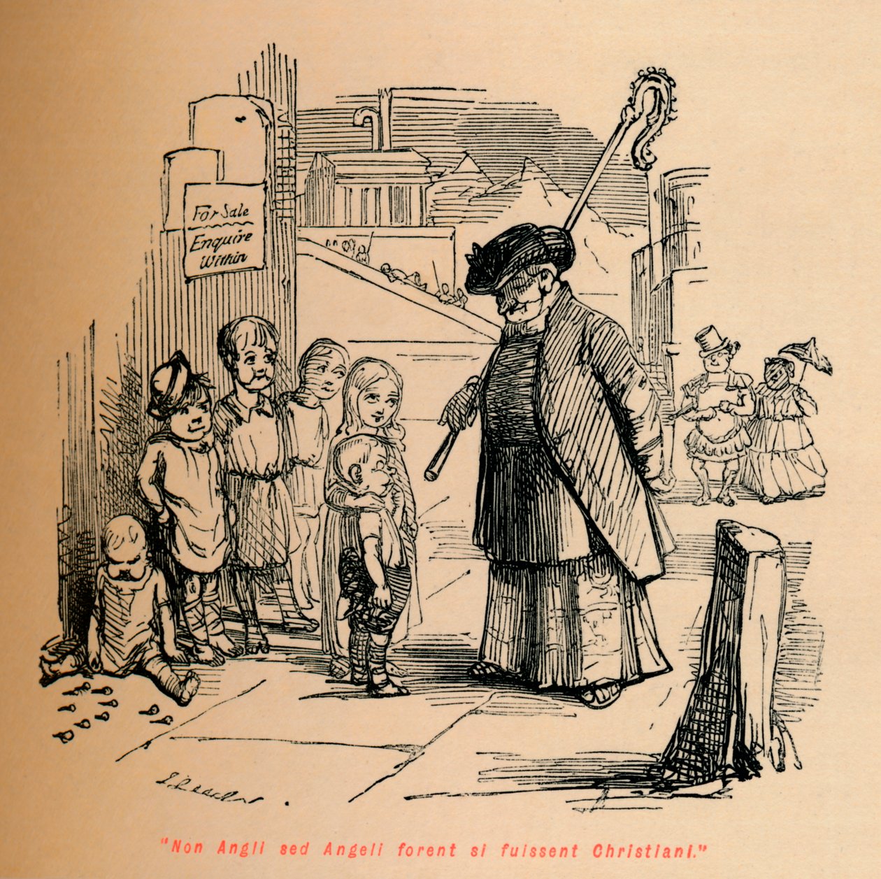 Nem angolok, hanem angyalok lennének, ha keresztények lettek volna, c1860, c1860 alkotó: John Leech