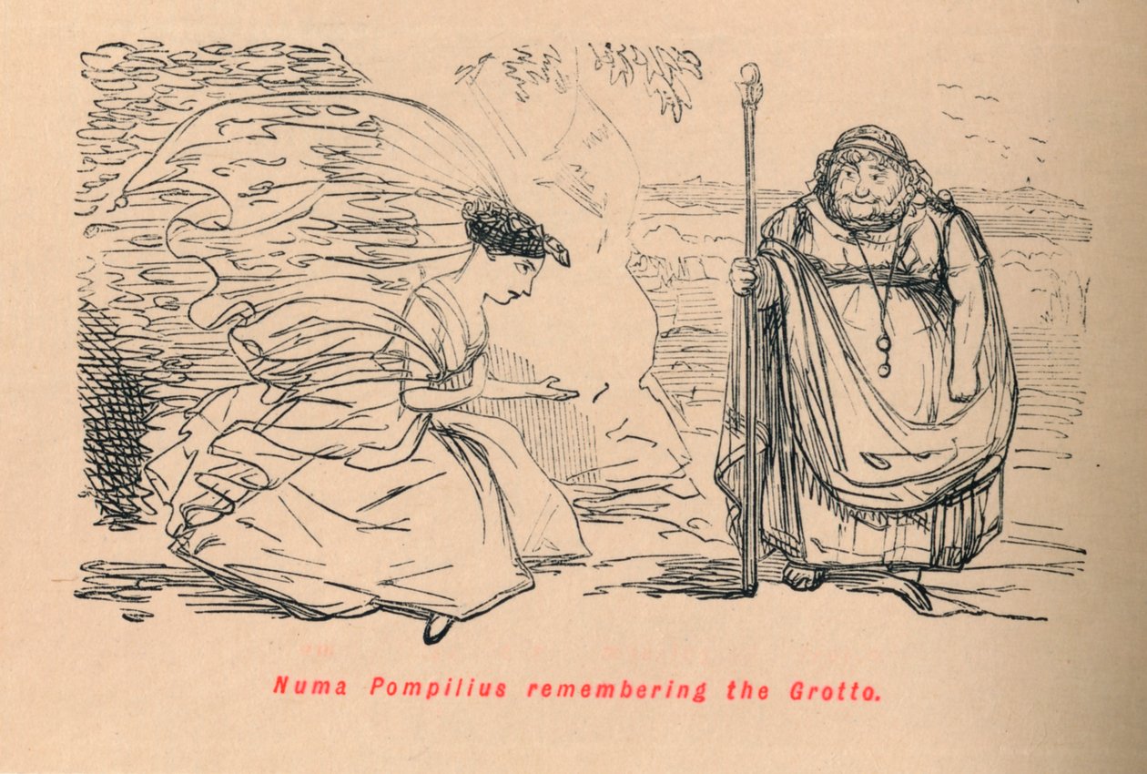 Numa Pompilius a barlangra emlékezve, 1852 alkotó: John Leech