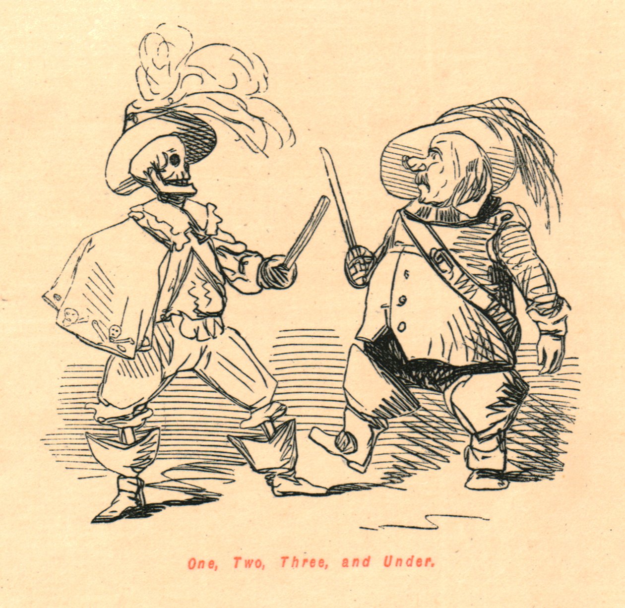 Egy, kettő, három és alatta, 1897. alkotó: John Leech