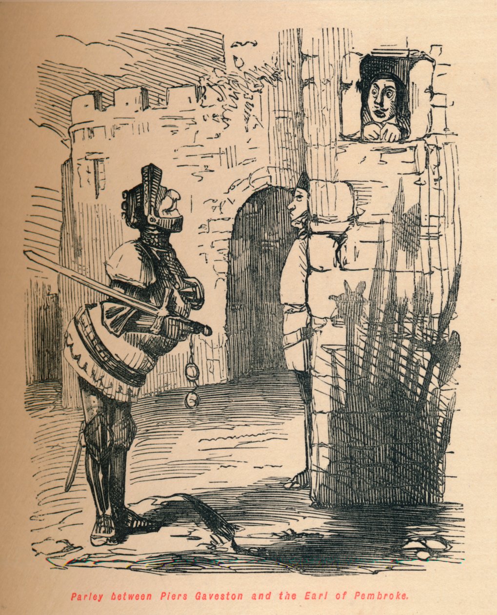 Párbeszéd Piers Gaveston és Pembroke grófja között, 1860, 1860 alkotó: John Leech