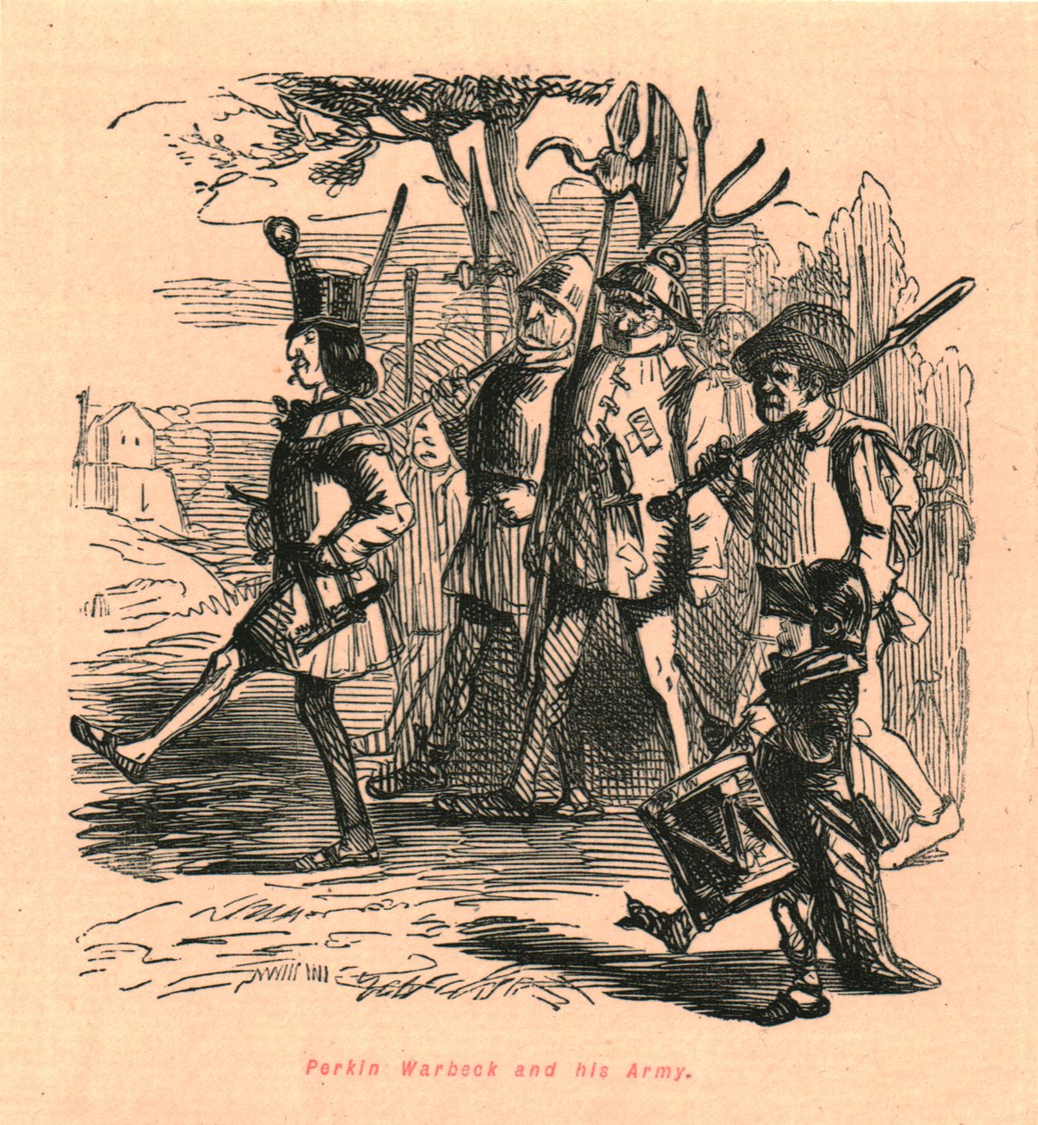 Perkin Warbeck és hadserege, 1897. alkotó: John Leech