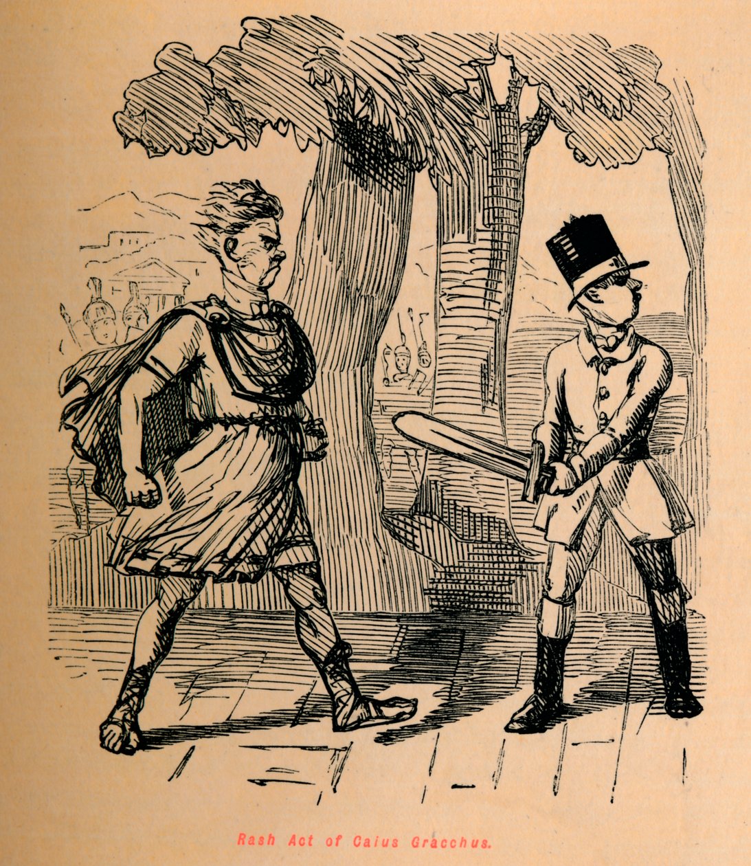 Gaius Gracchus kiütéses törvénye, 1852 alkotó: John Leech